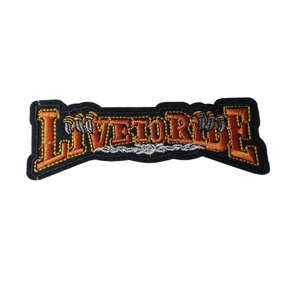 Live To Ride Iron or Sew On Patch Embroidered Rock Band Jean Jacket Vest Bike - Picture 1 of 3